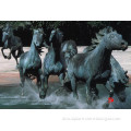 bronze galloping horse group statue for lake decoration
